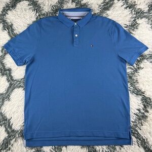 Tommy Hilfiger Men's Blue Casual Short Sleeve Polo Shirt Size Large